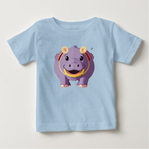 Happy Hippo Character Baby T-shirt