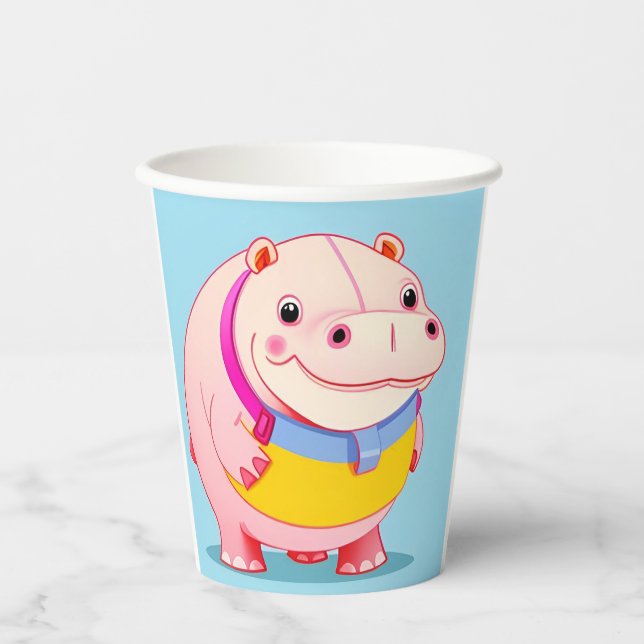 Happy Hippo Character Pappbecher (Vorderseite)