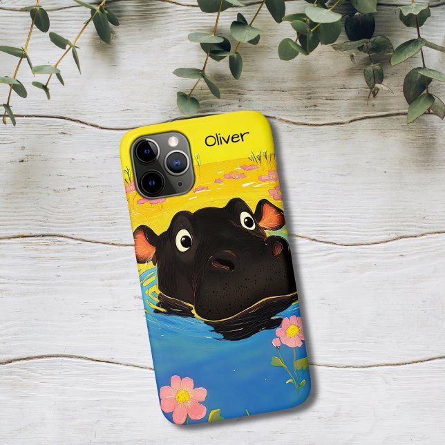Happy Hippo in Blooming Pond Case-Mate iPhone Hülle (Von Creator hochgeladen)