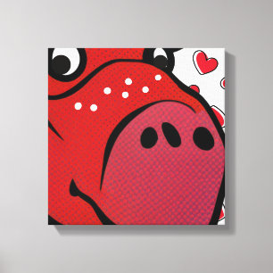 Happy Hippo Leinwanddruck