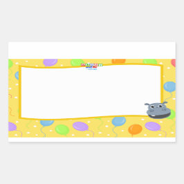 Happy Hippo Name Tag Sticker