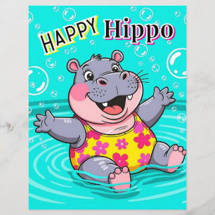 Happy Hippo Niedlicher Cartoon Kids Kinderzimmer