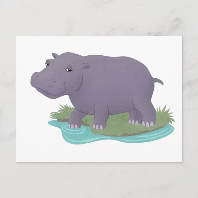Happy Hippo Postkarte (Vorderseite)