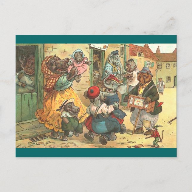 Happy Hippo Postkarte (Vorderseite)