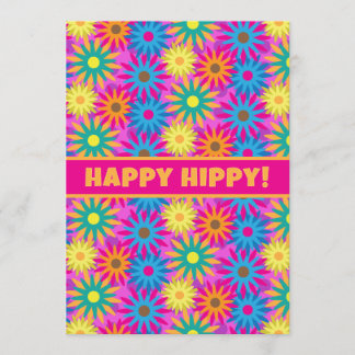 Happy Hippy Birthday 1960s Retro 60th BDay Party Einladung