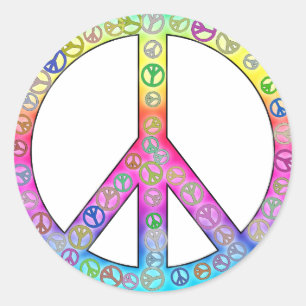 Happy Hippy Color Peace Sticker