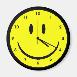 Happy Hippy face Uhr Magnet