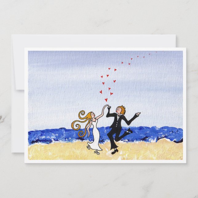 "Happy Hochzeit" am Strand Blankokarte Karte (Vorderseite)