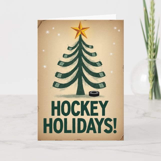 Happy Hockey Holidays Karte (Vorderseite)