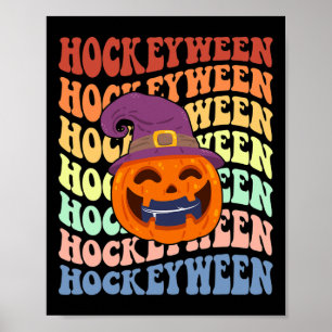 Happy Hockeyween Eishockey halloween Pumpkin Eati Poster