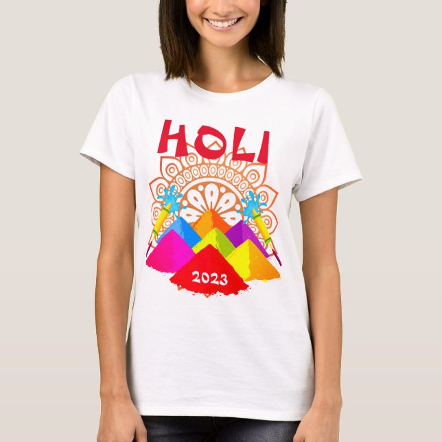 Happy Holi 2023 niedlicher T - Shirt (Vorderseite)