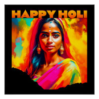 Happy Holi Beautiful Frau