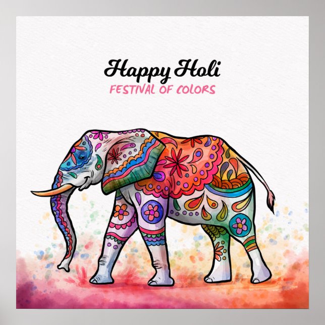 Happy Holi - Festival Colors Poster (Vorne)