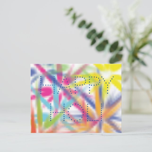 Happy Holi, Festival der Farben, holi hai Postkarte (Stehend Vorderseite)