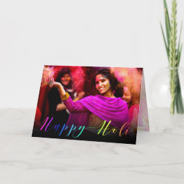 Happy Holi Hai Foto Typografie - Grußkarte Karte