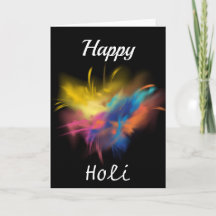 Happy Holi im schwarzen Hintergrund