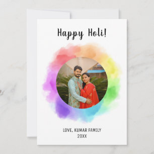 Happy holi personalisiert Foto Indianerfest Feiertagskarte