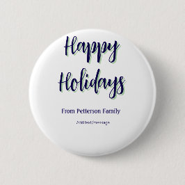 Happy Holiday Blau Grün Weihnachten stilvoll moder Button