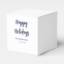 Happy Holiday Blau Grün Weihnachten stilvoll moder Geschenkschachtel