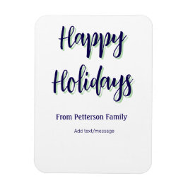 Happy Holiday Blau Grün Weihnachten stilvoll moder Magnet