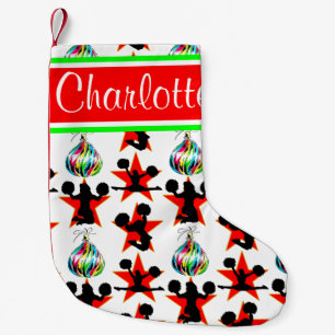 HAPPY HOLIDAY CHEERLEADER PERSONALISIERTER STRUMPF KLEINER WEIHNACHTSSTRUMPF