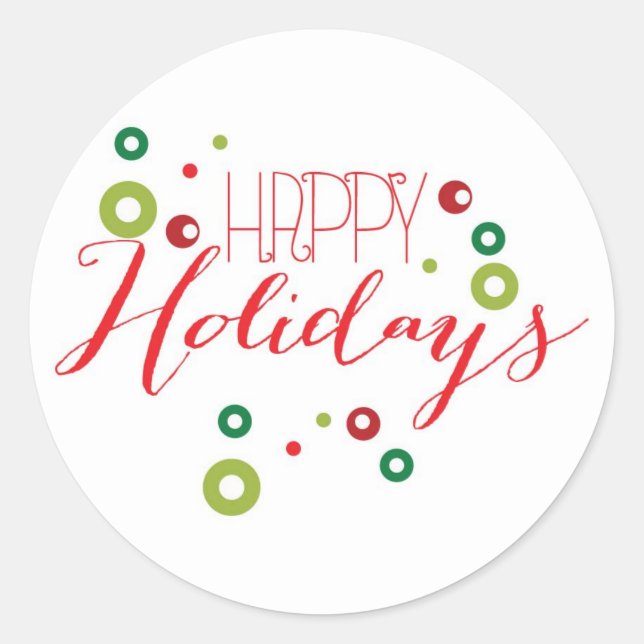 Happy Holiday Circle Sticker (Devant)