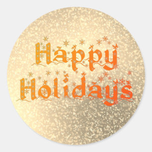 happy holiday classique rond autocollant