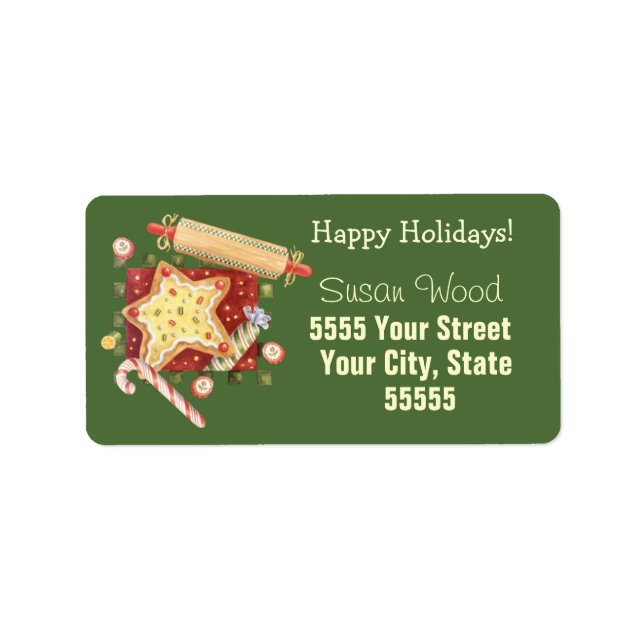 Happy Holiday Cookies Adressetiketten (Vorne)