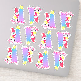 Happy Holiday Designer Polar-Bär Sticky Aufkleber