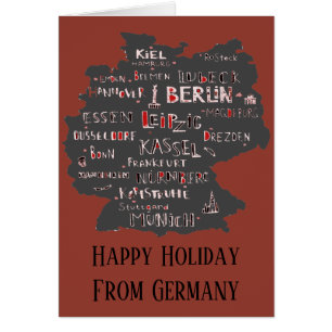 Happy Holiday, deutsche Städte, Text hinzufügen