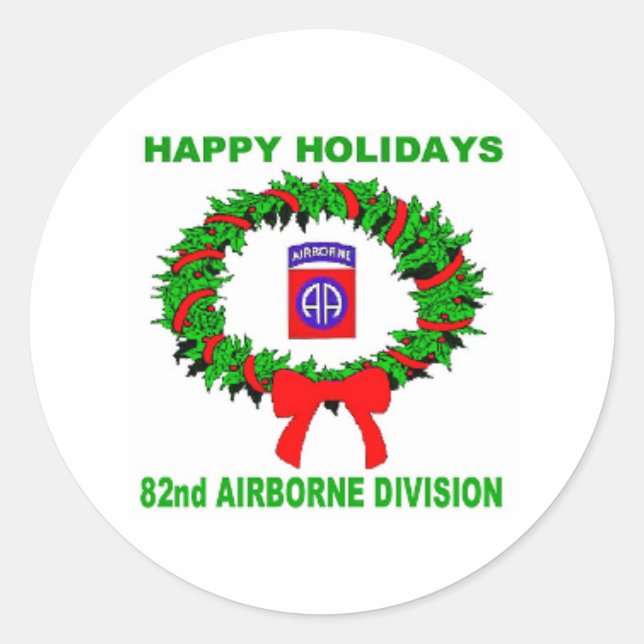 Happy Holiday, Fallschirmjäger,82. Runder Aufkleber (Vorderseite)
