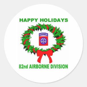 Happy Holiday, Fallschirmjäger,82. Runder Aufkleber