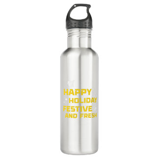 Happy Holiday, Festive and Fresh Edelstahlflasche