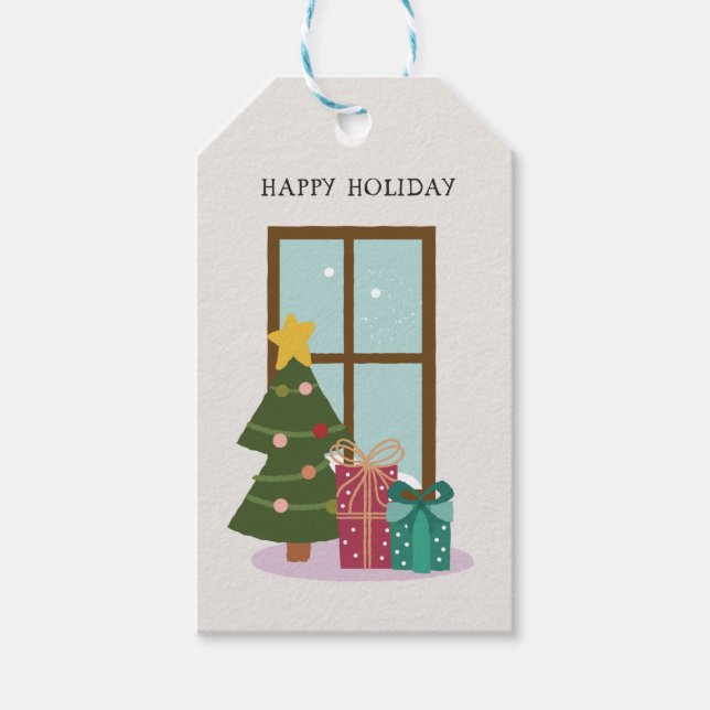 Happy Holiday Geschenkanhänger (Vorderseite)