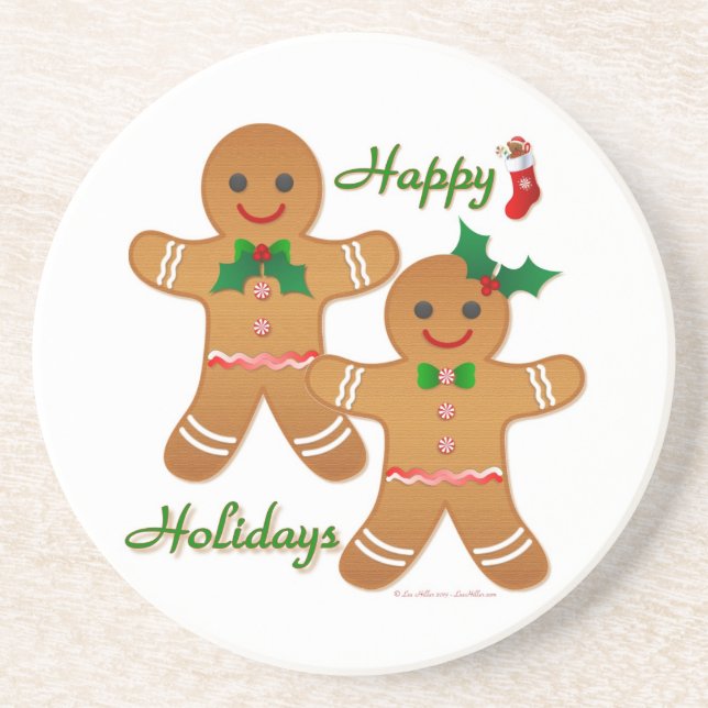 Happy Holiday Gingerbread Man Boy Girl Getränkeuntersetzer (Vorne)