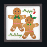Happy Holiday Gingerbread Man Boy Girl Schmuckkiste<br><div class="desc">You are viewing The Lee Hiller Designs Collection of Home and Office Decor,  Apparel,  Gifts and Collectibles. The Designs inklusive Lee Hiller Fotogray and Mixed Media Digital Art Collection. You can view her Nature fotogray at http://HikeOurPlanet.com/ and follow her hiking blog within Hot Springs National Park.</div>