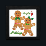 Happy Holiday Gingerbread Man Boy Girl Schmuckschachtel<br><div class="desc">You are viewing The Lee Hiller Designs Collection of Home and Office Decor,  Apparel,  Gifts and Collectibles. The Designs inklusive Lee Hiller Fotogray and Mixed Media Digital Art Collection. You can view her Nature fotogray at http://HikeOurPlanet.com/ and follow her hiking blog within Hot Springs National Park.</div>