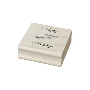 Happy Holiday Holly Beries Gummistempel