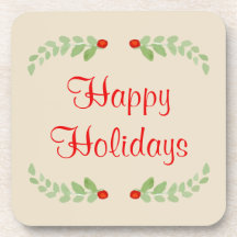 Happy Holiday Holly Untersetzer