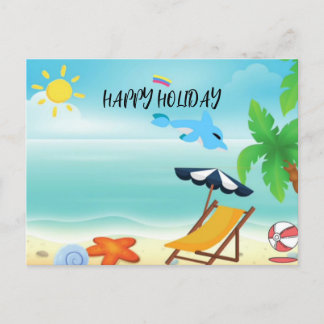 Happy Holiday in Beach Feiertagspostkarte