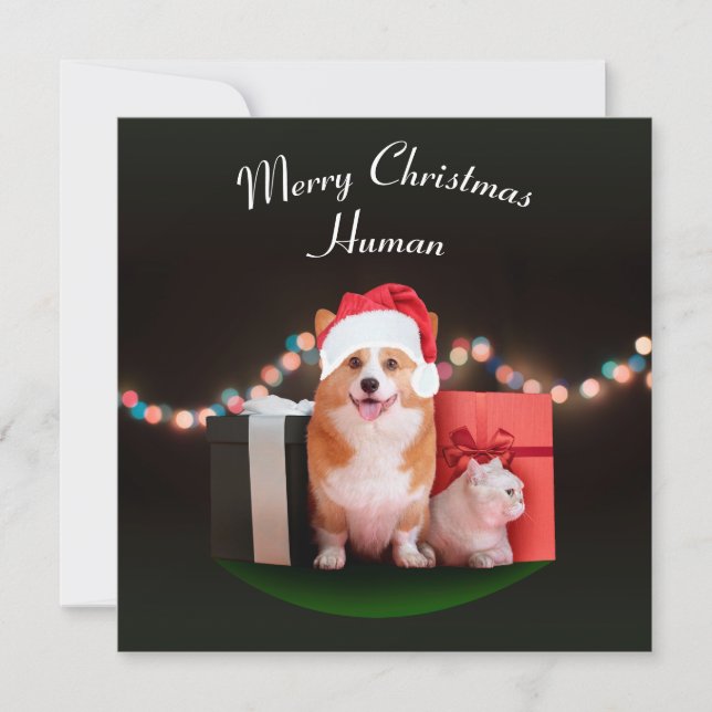 Happy Holiday individuell anpassbare Weihnachtskar Mitteilungskarte (Vorderseite)