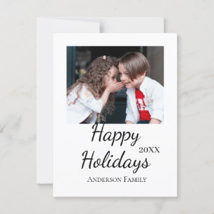 Happy Holiday Kinder Foto Moderne Geschenke Text Postkarte