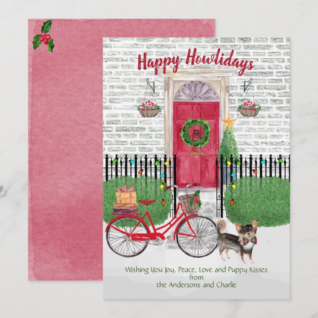 Happy Holiday Log Haahaau Fahrrad Rote Tür (Vorne/Hinten)
