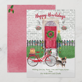 Happy Holiday Log Haahaau Fahrrad Rote Tür