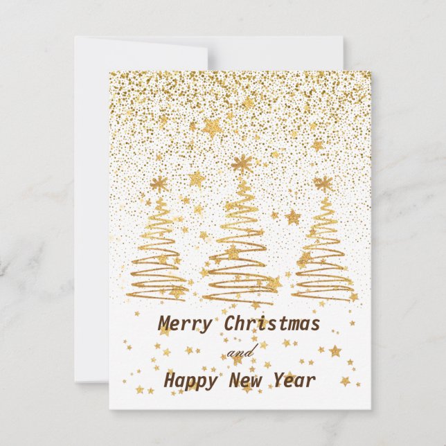 Happy Holiday Luxury Gold Weihnachten Glitzer weiß (Vorderseite)