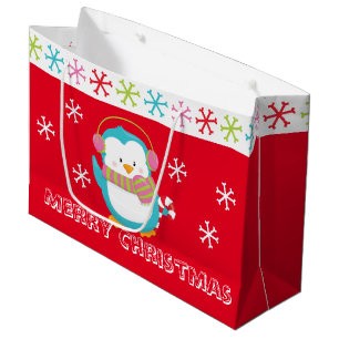 Happy Holiday Penguin Große Geschenktüte