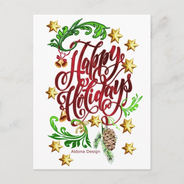 Happy Holiday Postcard Feiertagspostkarte (Vorderseite)