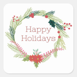 Happy Holiday Quadratischer Aufkleber