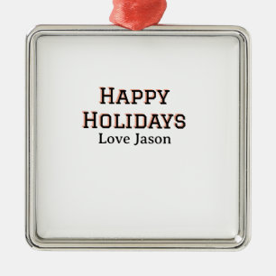 Happy Holiday Rote Liebe hinzufügen Namen Familien Ornament Aus Metall