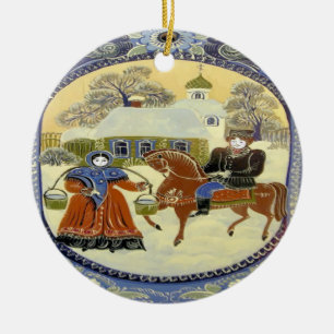 Happy Holiday, Skandinavien Church Keramik Ornament